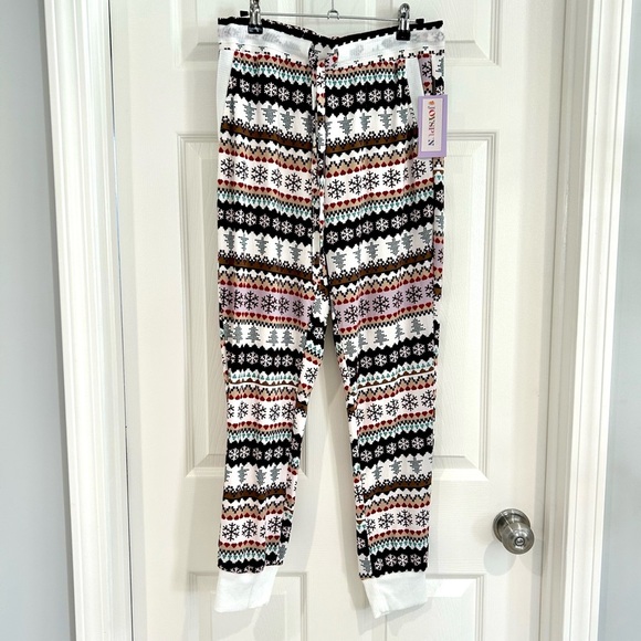 Joyspun Women Christmas Pajama Pants Joggers Sz S NWT Fair Isle Holiday Pocket - Picture 1 of 13